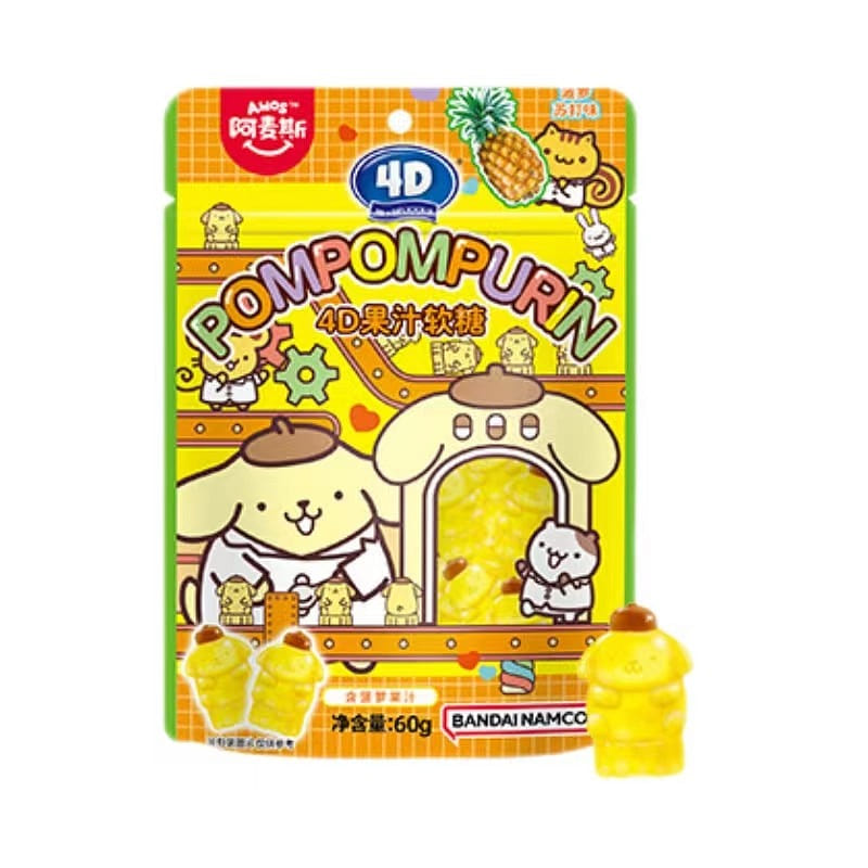 4D Sanrio Cartoon Sanrio Fruit Jelly-Pineapple SodaFlavor PomPomPurin 8 Bags 1 each