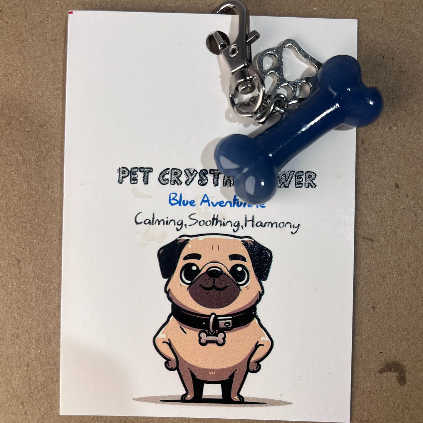 Spiritual Harmony Crystal pet Bone pendant Pug Basket Dongling Dog 0.05 g