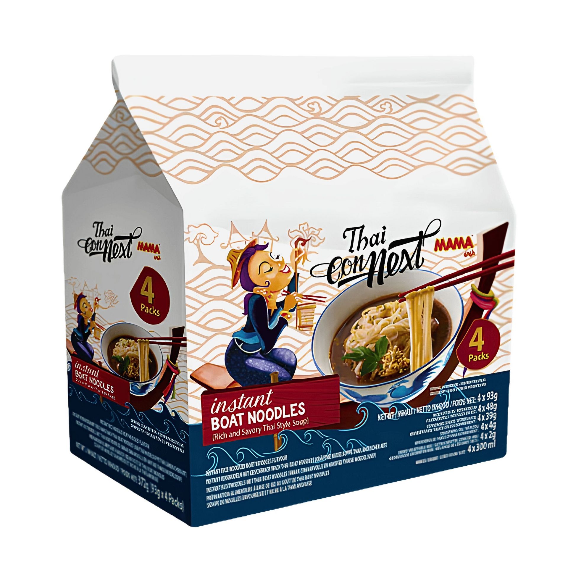 Get [MAMA] Thai Connext Instant Boat Noodles Pack of 4 372 g