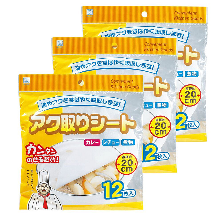 KOKUBO Kitchen Food Oil-Absorbing Paper Set 36pcs 3 pack