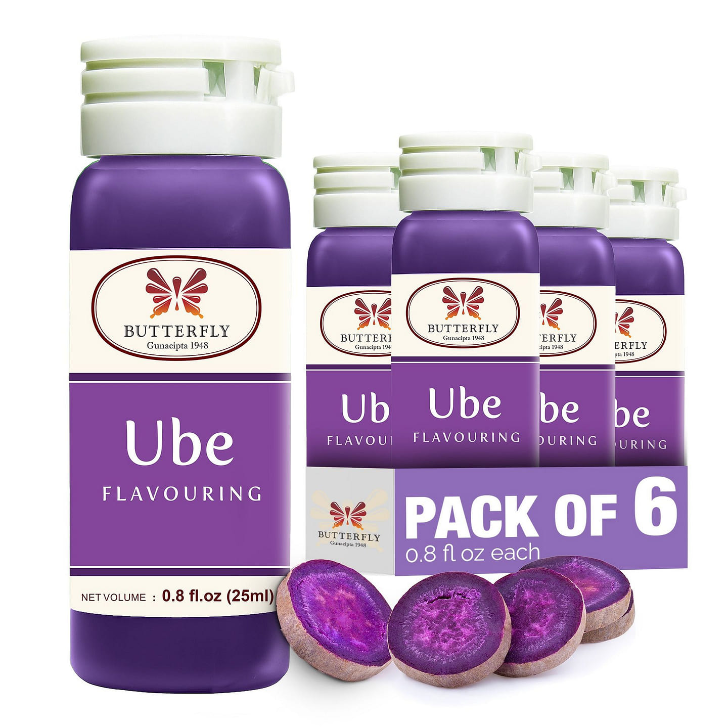 Butterfly Ube Flavoring Paste 25ml – Pack of 6 25 ml*6 pack