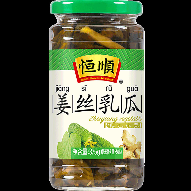 恒顺酱菜开味下饭伴侣腌制泡菜姜丝乳瓜375g*1瓶