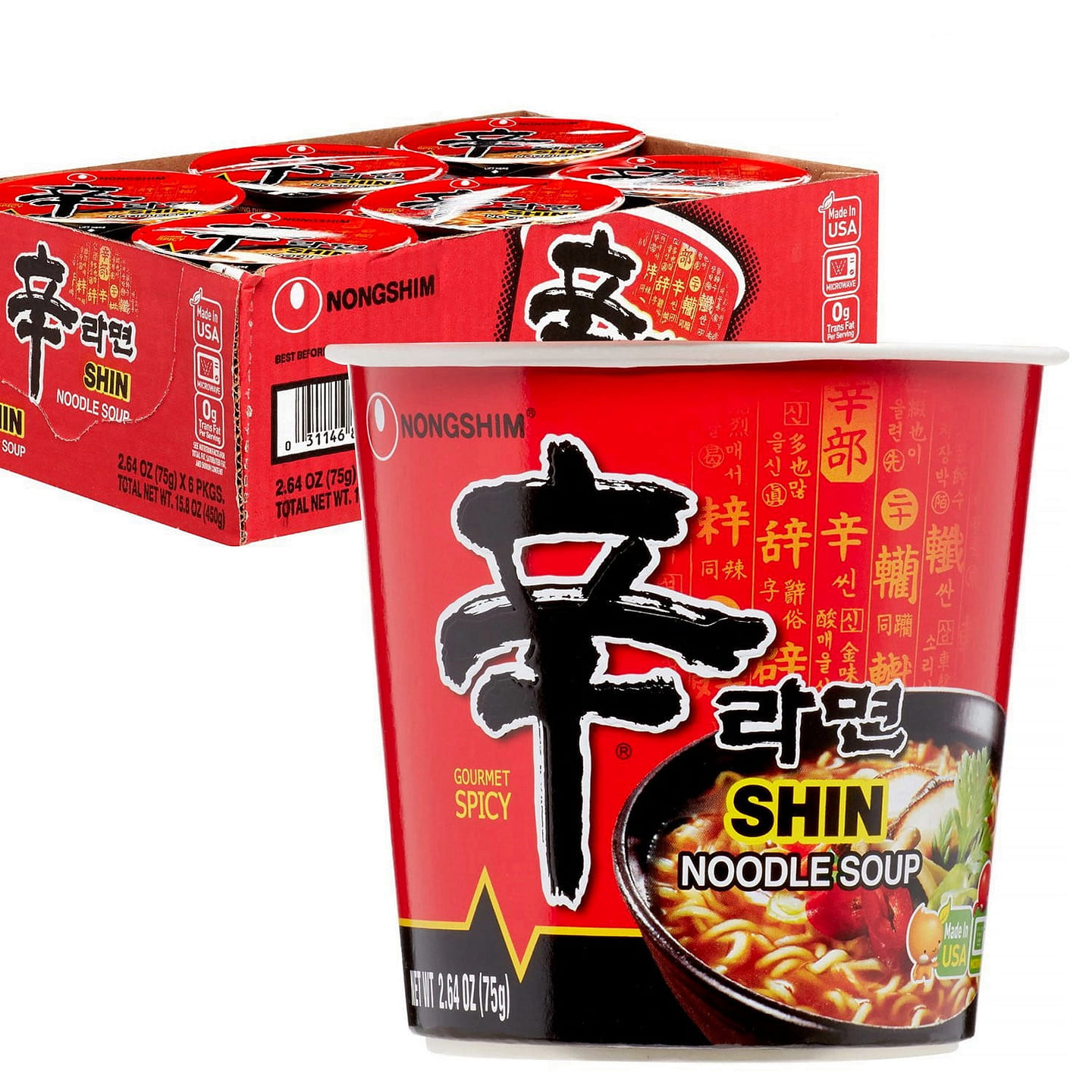 NONGSHIM SPICY RAMEN 1 BOX - 6 COUNT 15.84 oz