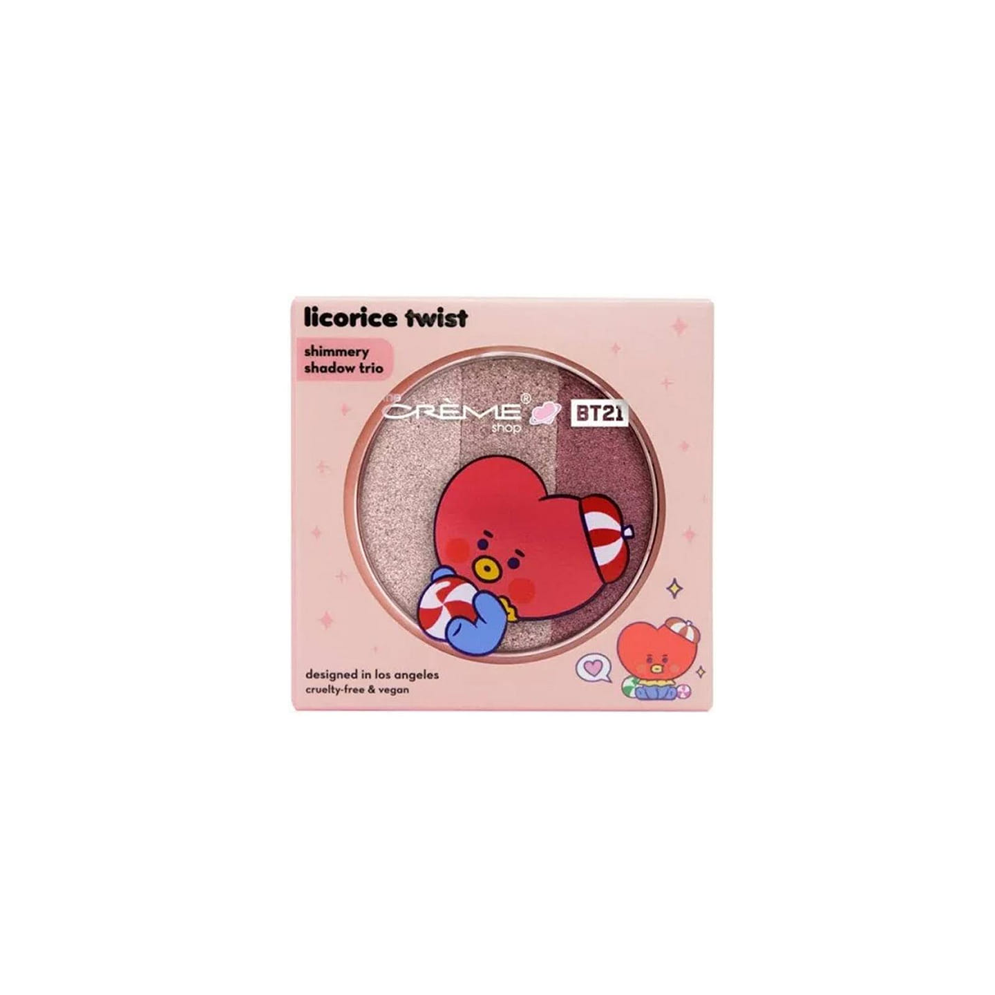 THE CREME SHOP Shimmery Eyeshadow Trio – BT21 Tata Licorice Twist 1 each