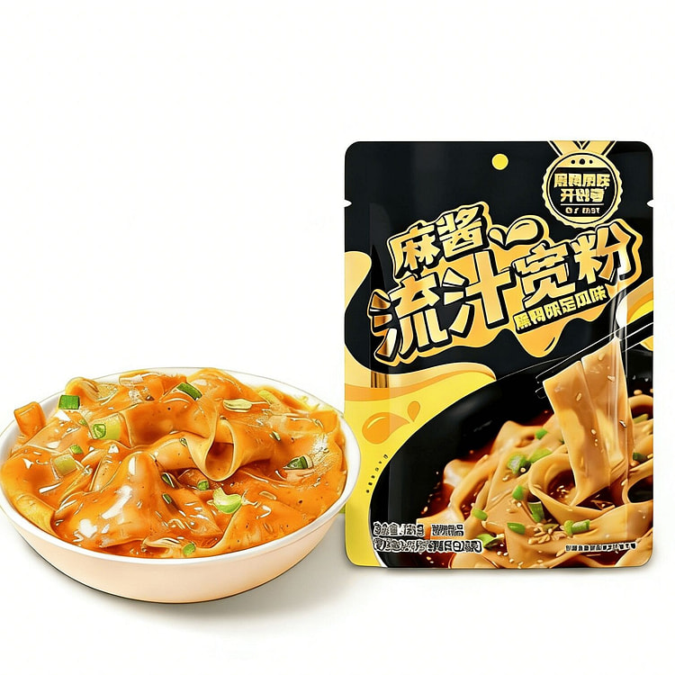 周黑鸭麻酱宽粉红油流汁速食土豆粉拌面248g 248 克