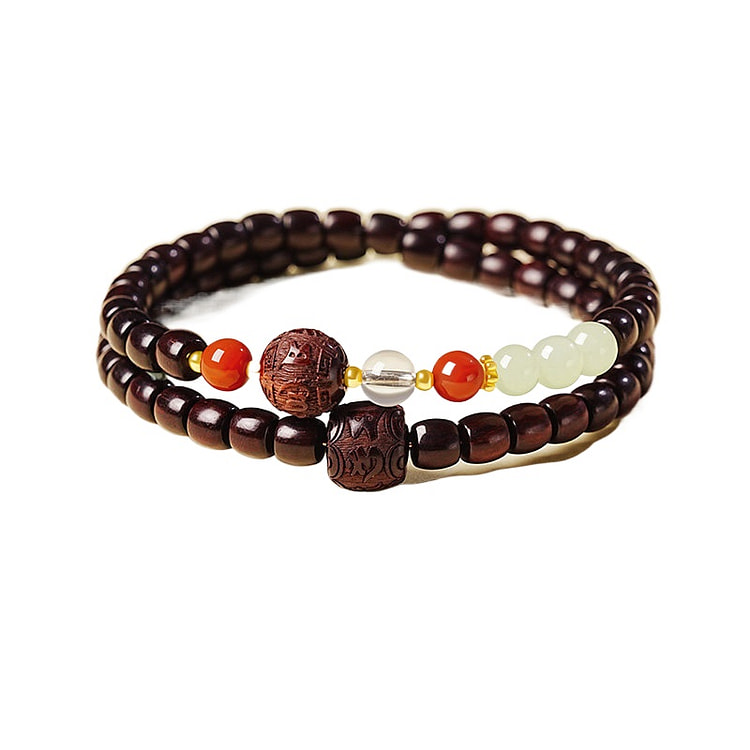 Small Leaved Rosewood Bracelet Bead 5 * 5.5mm 1 box