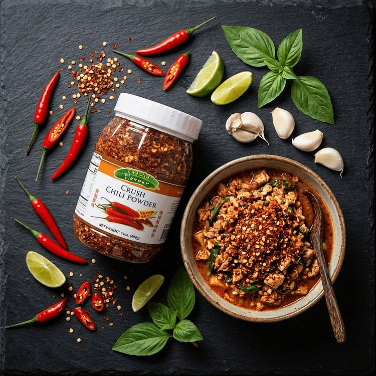Thai Flavour Super Hot Crush Chili Powder in Jar 12.95 oz
