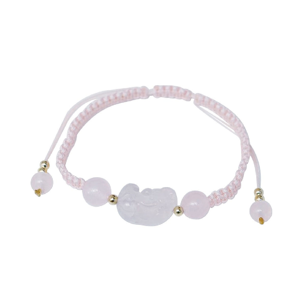 MAZUBUYBUY Pixiu Rose Quartz Braided Bracelet 1pcs 9 g