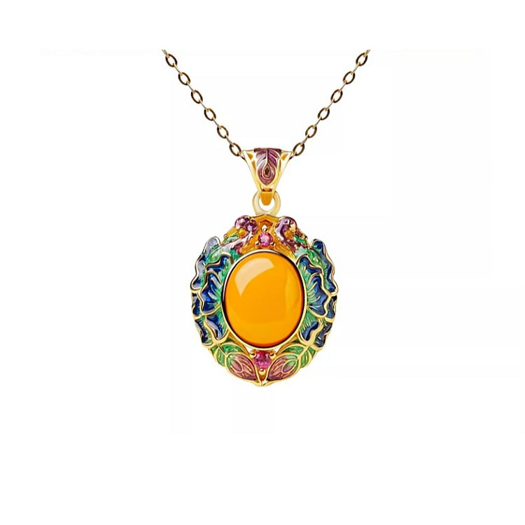 Honey Wax Pendant Chinese Style Accessory 32*20mm 1 box