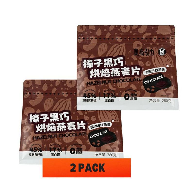 280 克*2袋 麦有引力榛子黑巧烘焙燕麦脆片