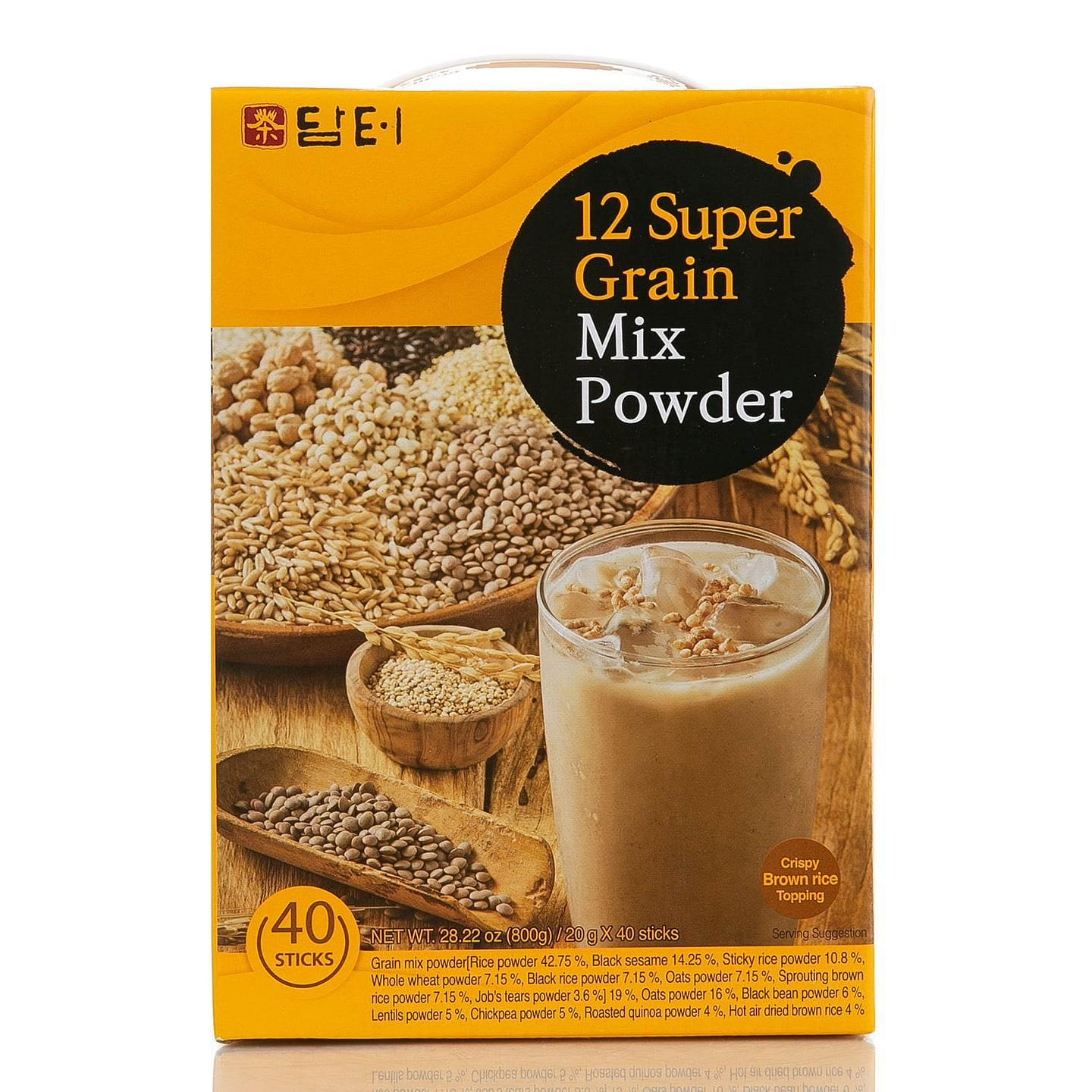 Damtuh 12 Super Grains Misugaru Powder, 800g 40pcs 40 count