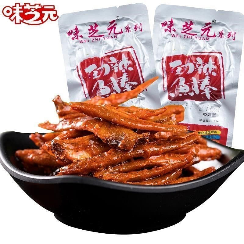 味芝元 劲辣鱼棒 毛毛鱼 香辣口味小鱼仔 爆辣特辣 15 克*5 包