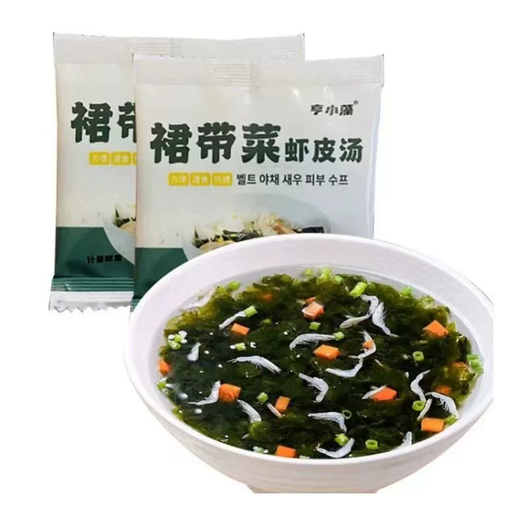 Wakame shrimp skin instant soup, wonton soup stock packets, seaweed soup br