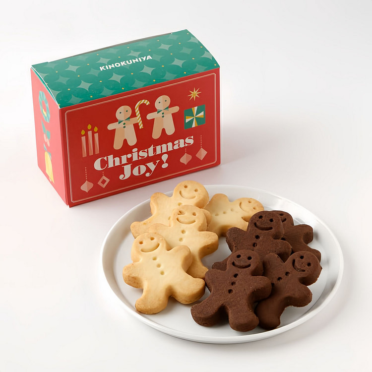 日本KINOKUNIYA圣诞姜饼人可可原味曲奇8枚 1 盒