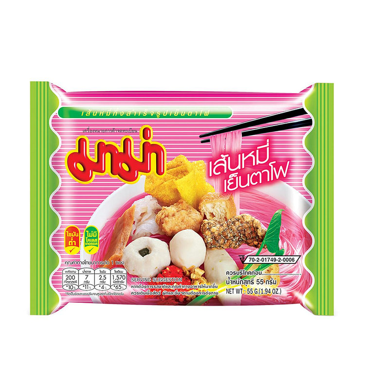 Mama Instant Rice Vermicelli Yentafo Flavor 1 each