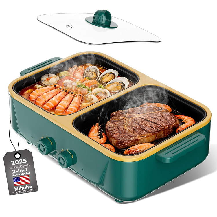 2in1 Electric Hot Pot and Grill Combo Up 3 People 1 each