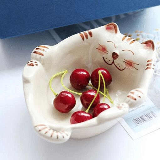 Hasami ware Cutie Kitty Rice Bowl - Light Cat
