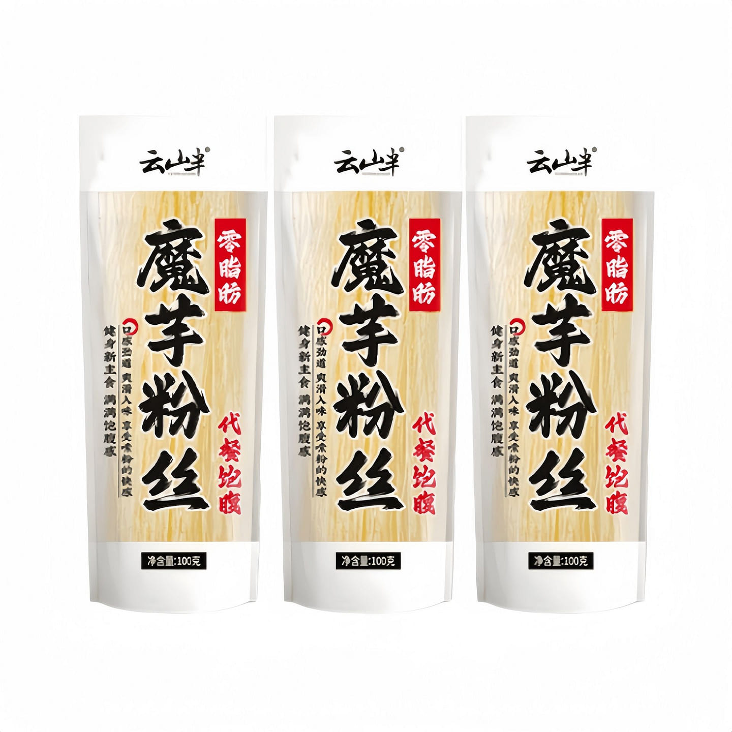 Yunshanban Zero Fat Dried Konjac Noodles 100g 3Bag 300 g