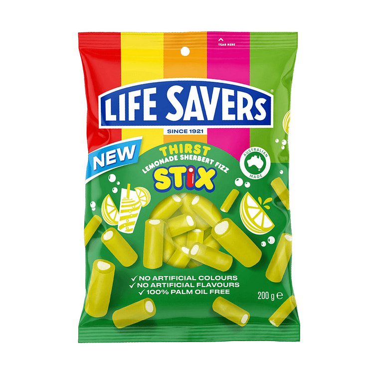 Life Savers Sherbert Fizz Stix Thirst Lemon 200 g 1 each