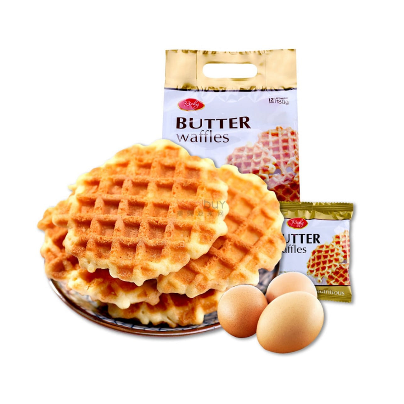 Butter Waffles Cookie - 180g (15g x 12 Packs) 180 g