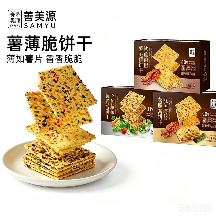 薯脆薄饼干鱿鱼胡椒味 80g*1盒净重80g 80 包