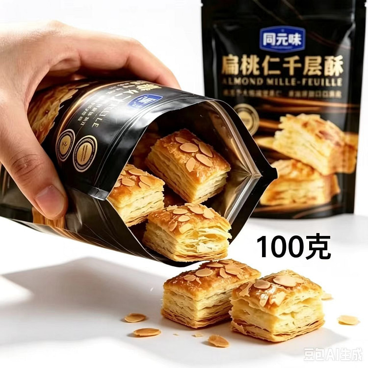 扁桃仁千层酥-原味【共1袋】约14-16枚100克 100 克