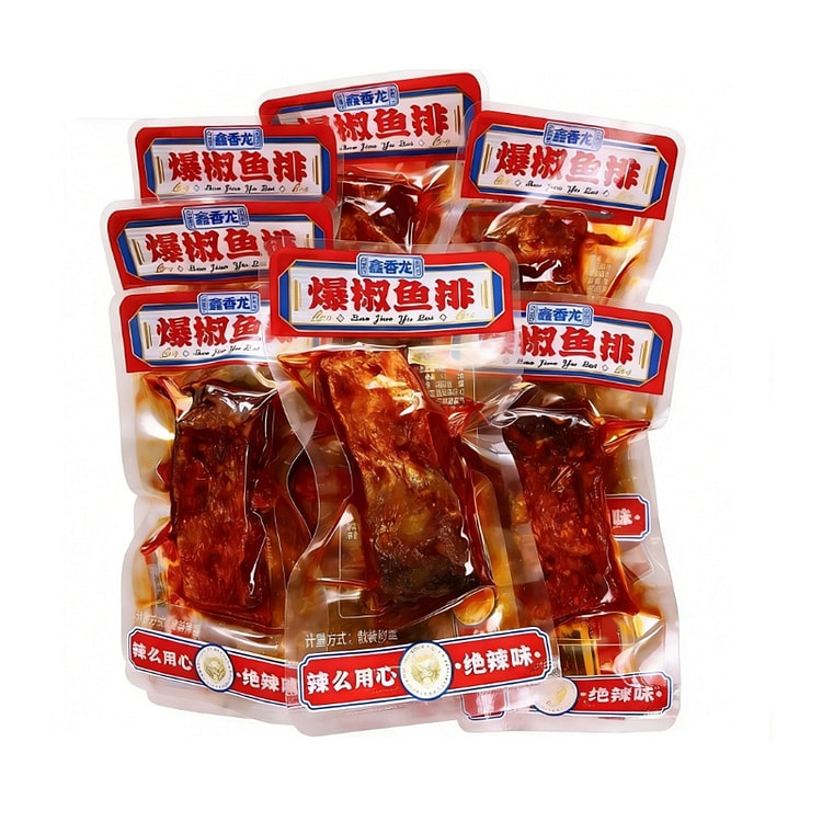 鑫香龙爆椒鱼尾鱼排湖南特产休闲追剧零食20g*10