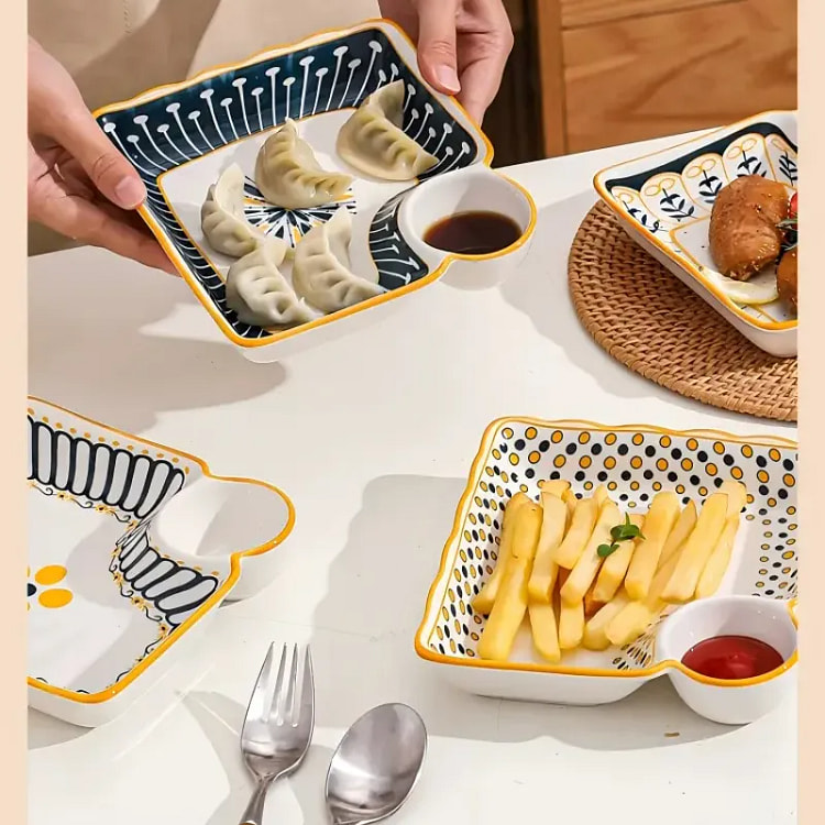 KAWASIMAYA Japanese style 7-inch Dumpling Plate 1 each