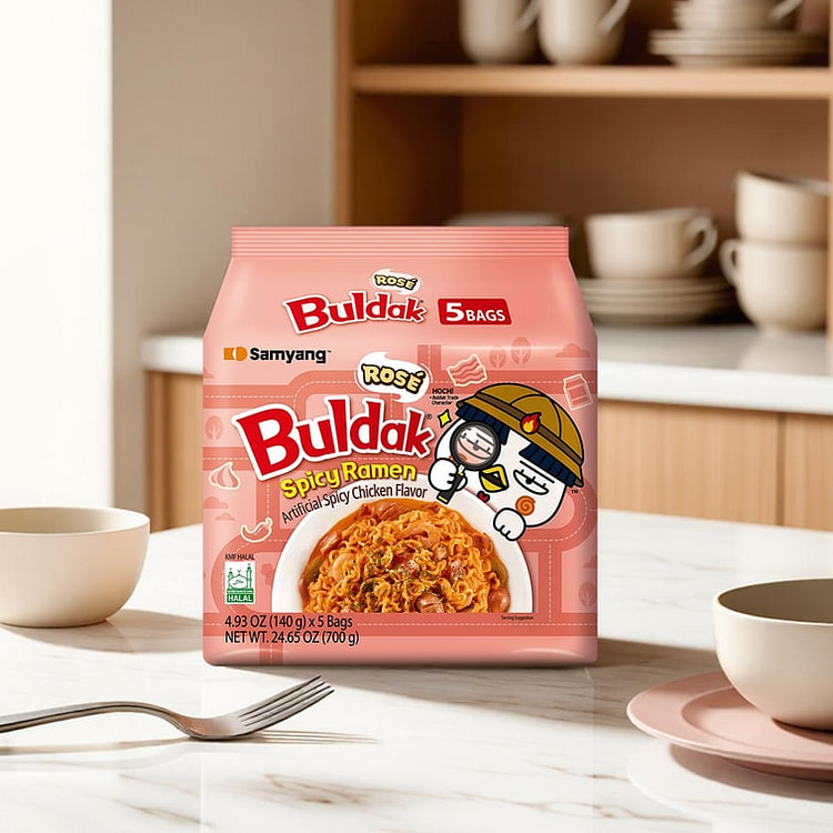 Samyang Buldak Rose Cream Noodles Bacon - 700g 5 box