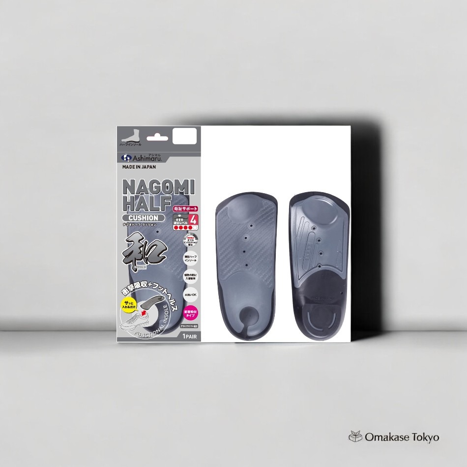 ASHIMARU Nagashi Half Cushion Insole Gray/Black-M 110 g