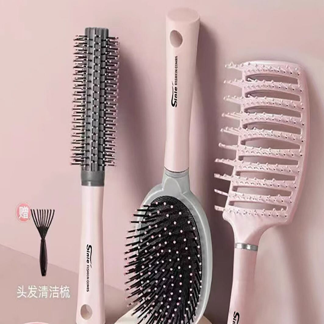 Air cushion comb massage scalp pink four-piece set 1 each