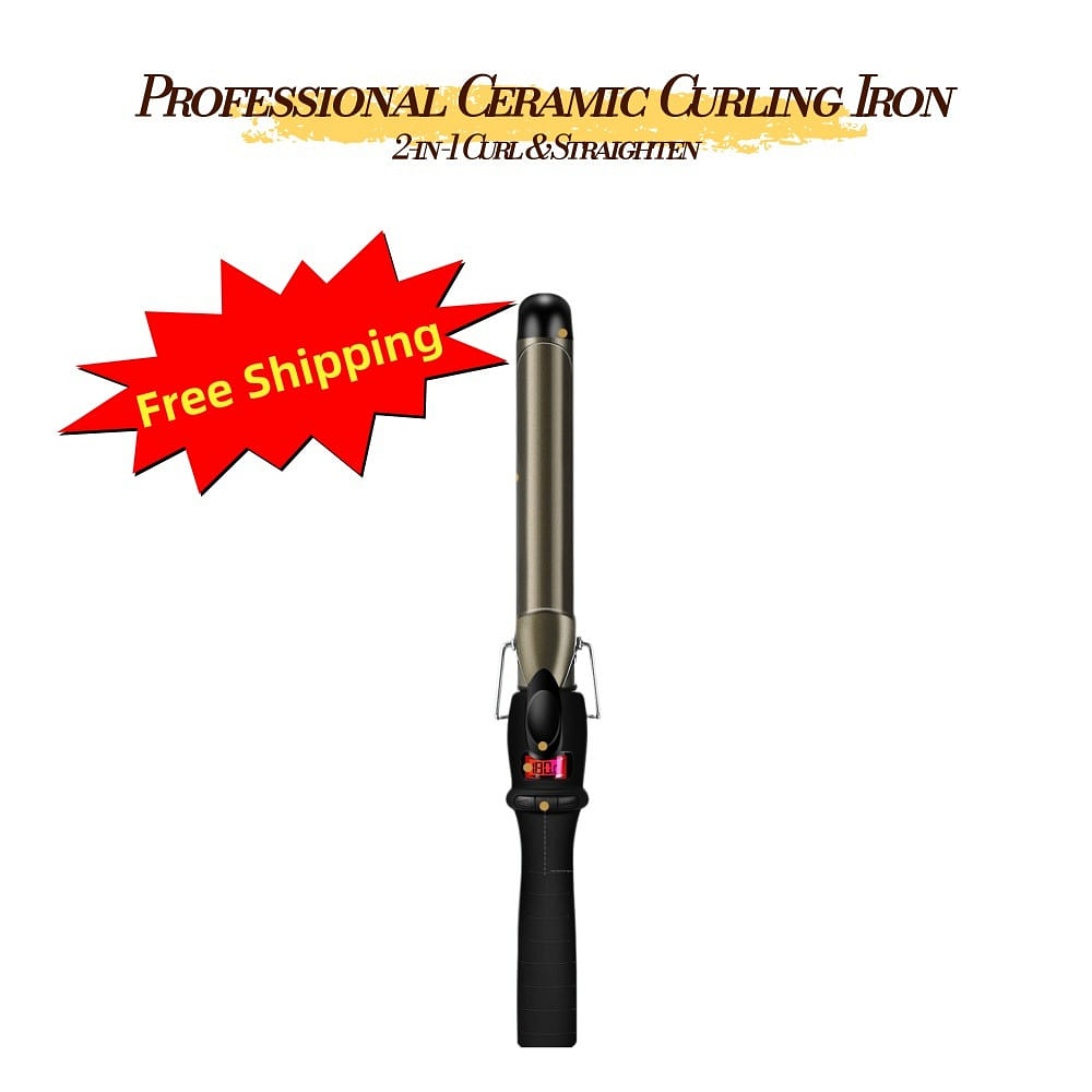 Ceramic Curling Iron LCD Display Adjustable 32mm 1 bottle