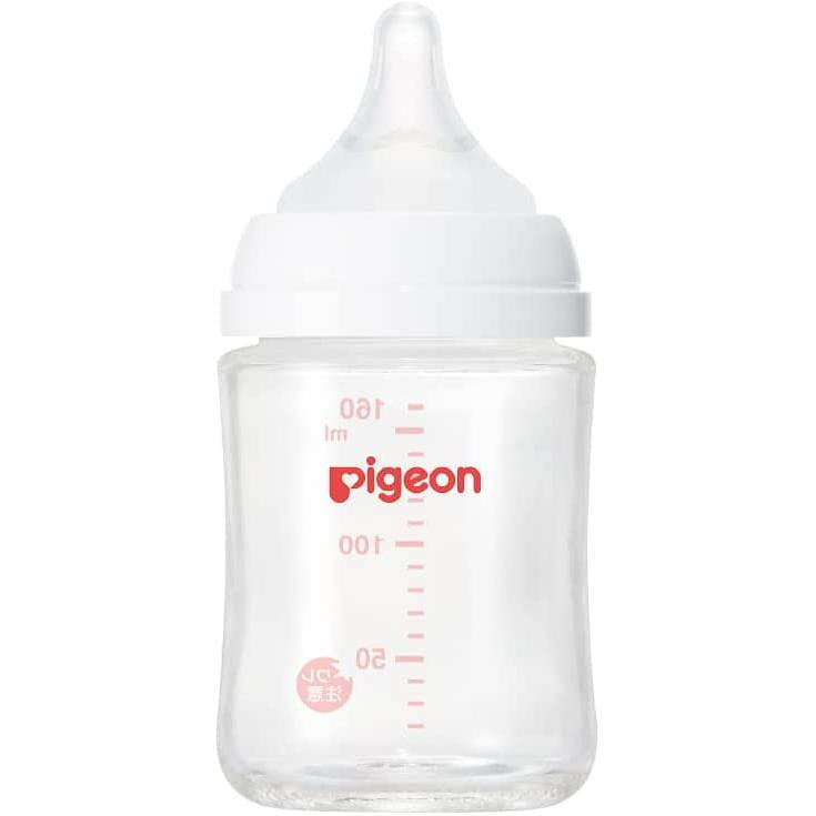 【日本直邮】PIGEON贝亲 第三代宽口径母乳实感耐热玻璃奶瓶160ml 自带SS号奶嘴 无图案 1 份
