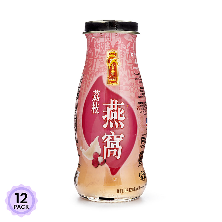 Golden Nest 얼음설탕 제비집 드링크 리치맛 8 온스*12 팩