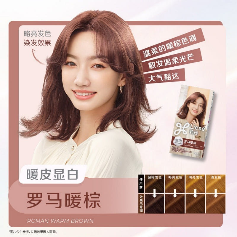 Kao Liese Foam Hair Dye – Roman Warm Brown 1 box