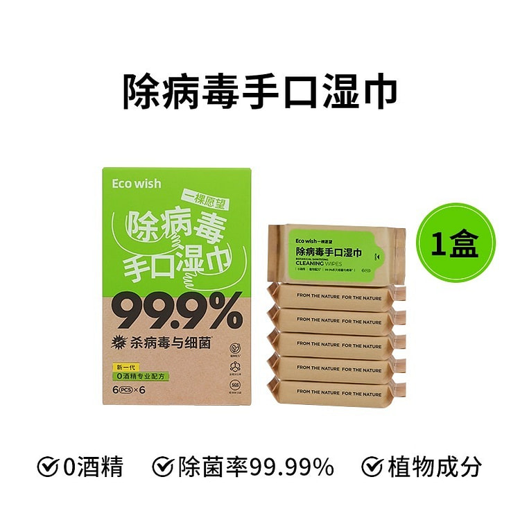 Virus-removing wipes Mini 6 tablets *6 bags *1 box 1 box