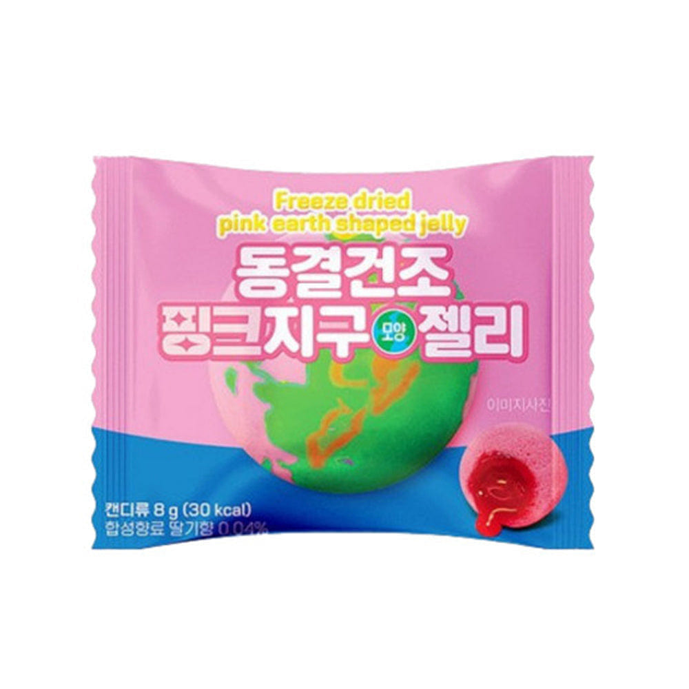 Peach Korea Freeze Dried Pink Earth Shaped Jelly 1p 1 each