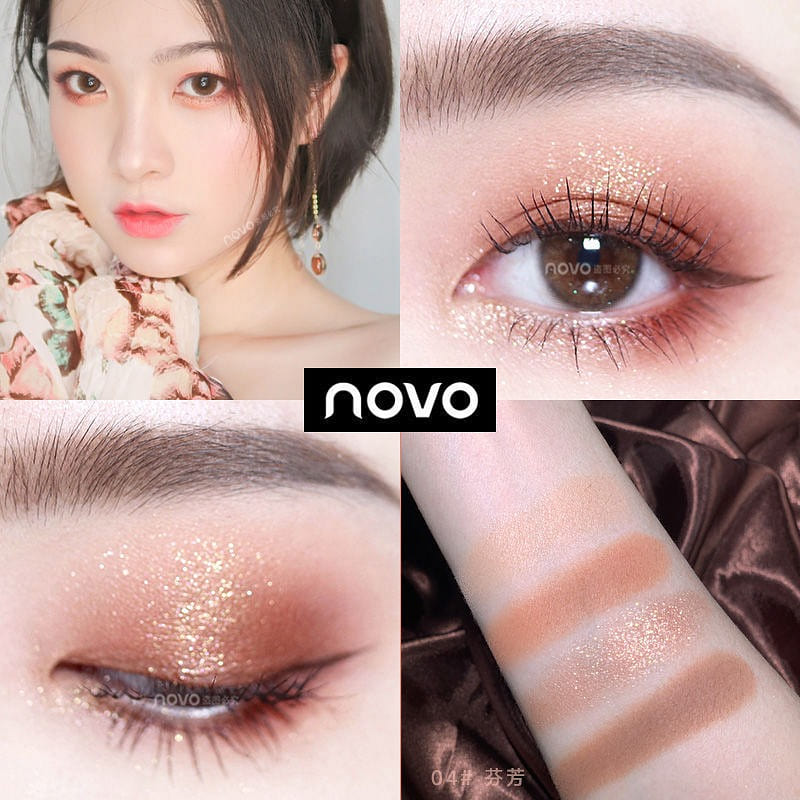 NOVO 5330 Glitter Four Color Eyeshadow Tray 04# Fragrance 1 each