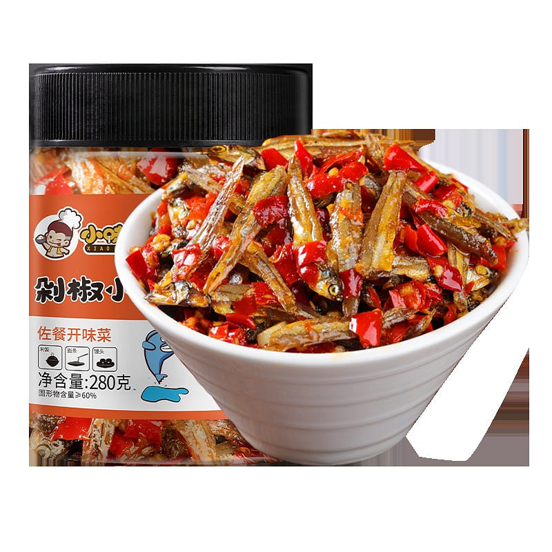 湖南特产剁椒鱼瓶装开胃下饭酱香辣罐装即食下饭菜 280 克