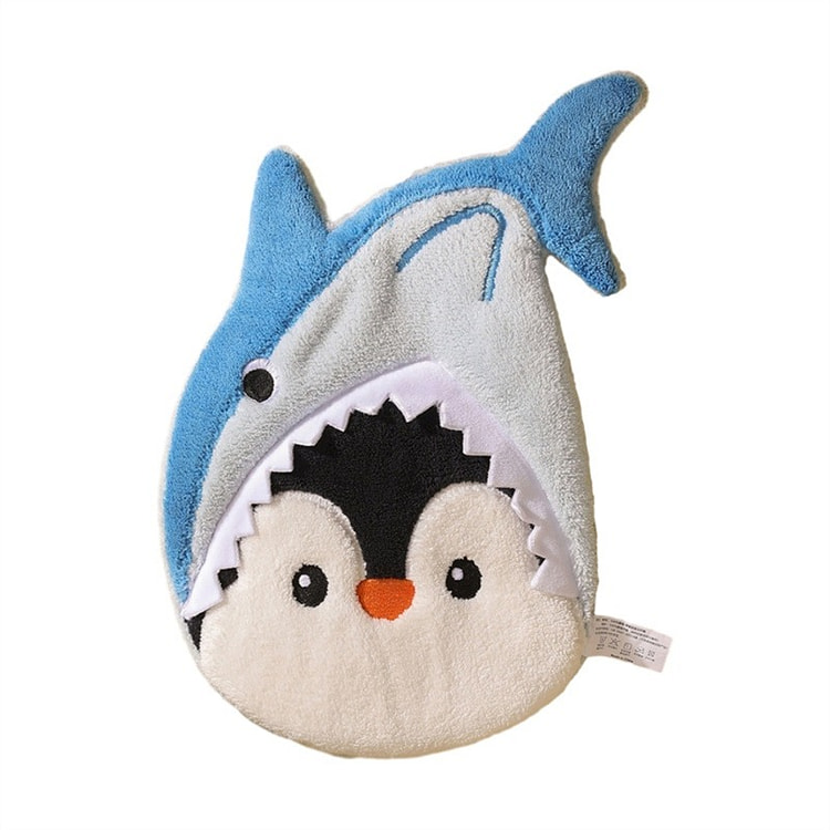 可挂式擦手巾 珊瑚绒 擦手巾-企鹅蓝色 1 个