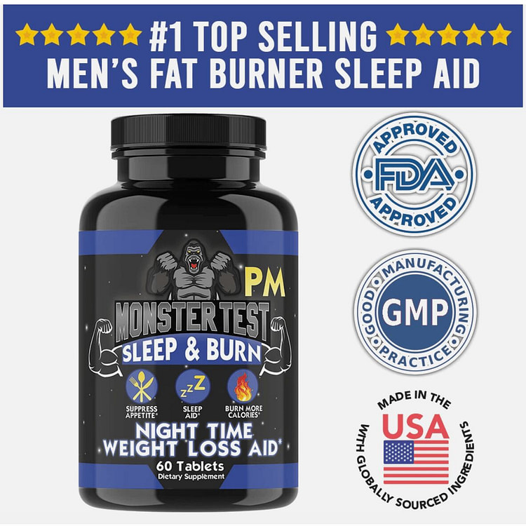 Monster Test Mens Fat Burner PM Night Time Weight 1 bottle
