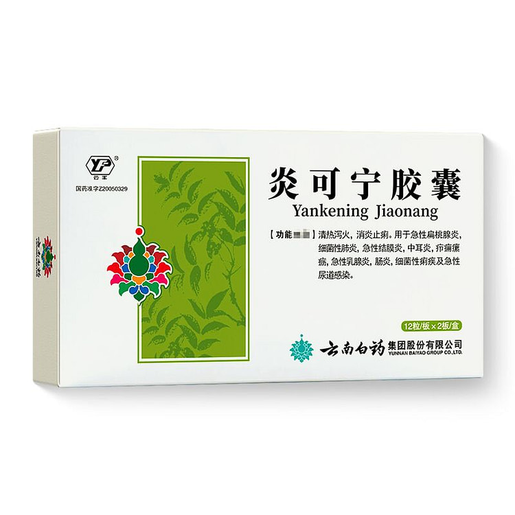 云南白药 炎可宁胶囊 24粒*1盒 清热泻火 1 盒