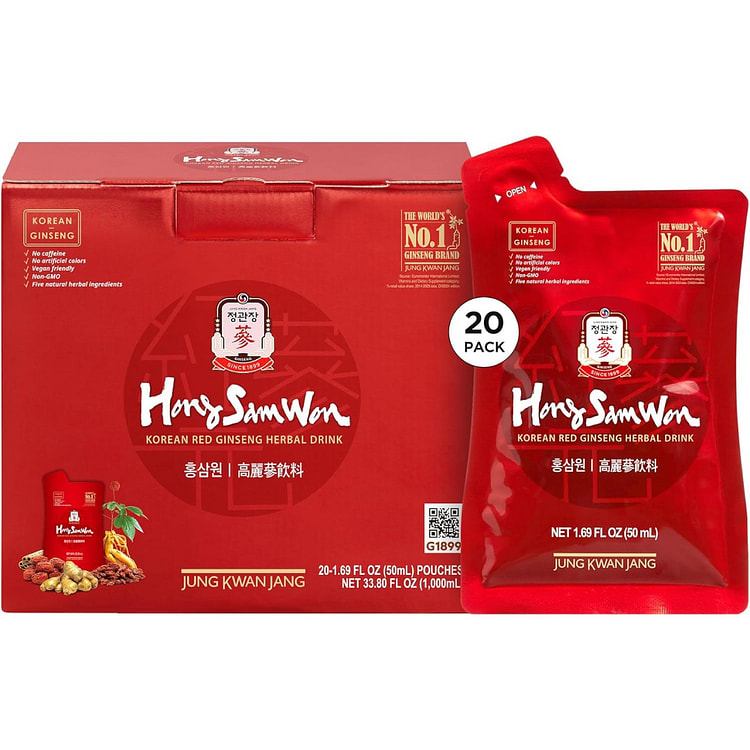 Hong Sam Won Korean Red Ginseng Drink Energy Drink 1 each