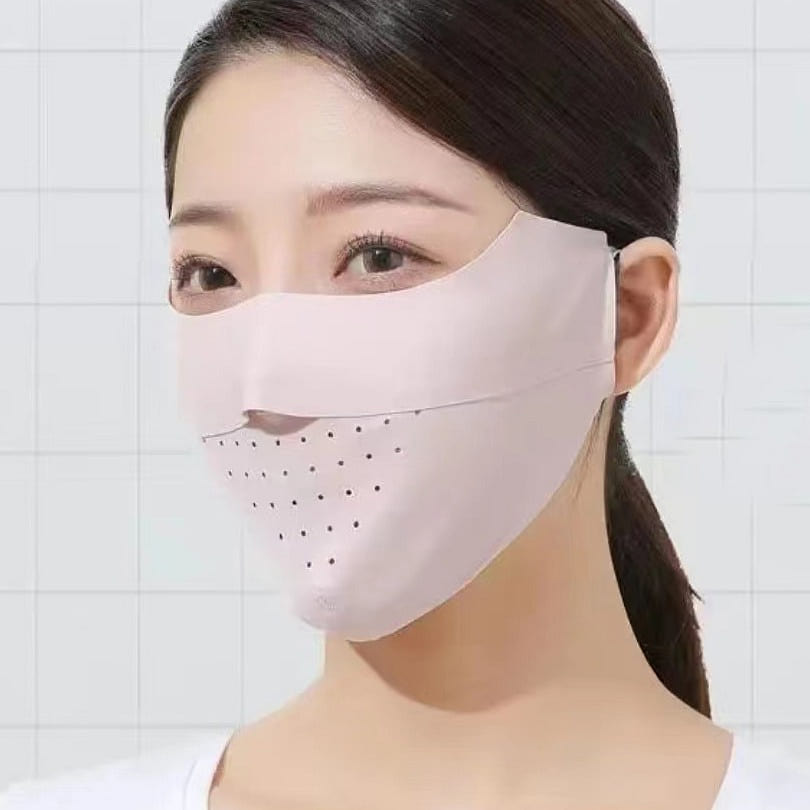 ice silk sun protection 50+ mask(pink) 2 each