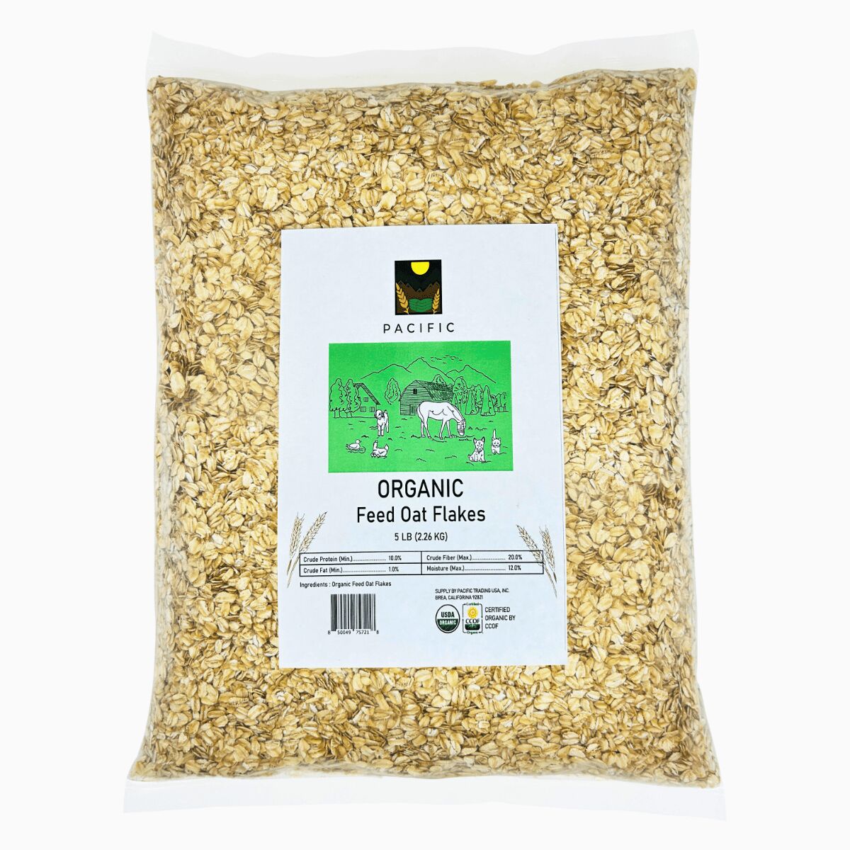 PACIFIC Pet Food Organic Oat Flakes (5lb Pack) 5 lb