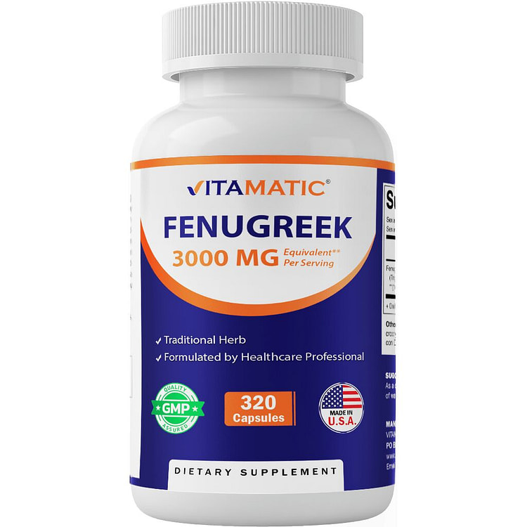 Fenugreek Capsules 3000mg-320 Vegetarian Capsules