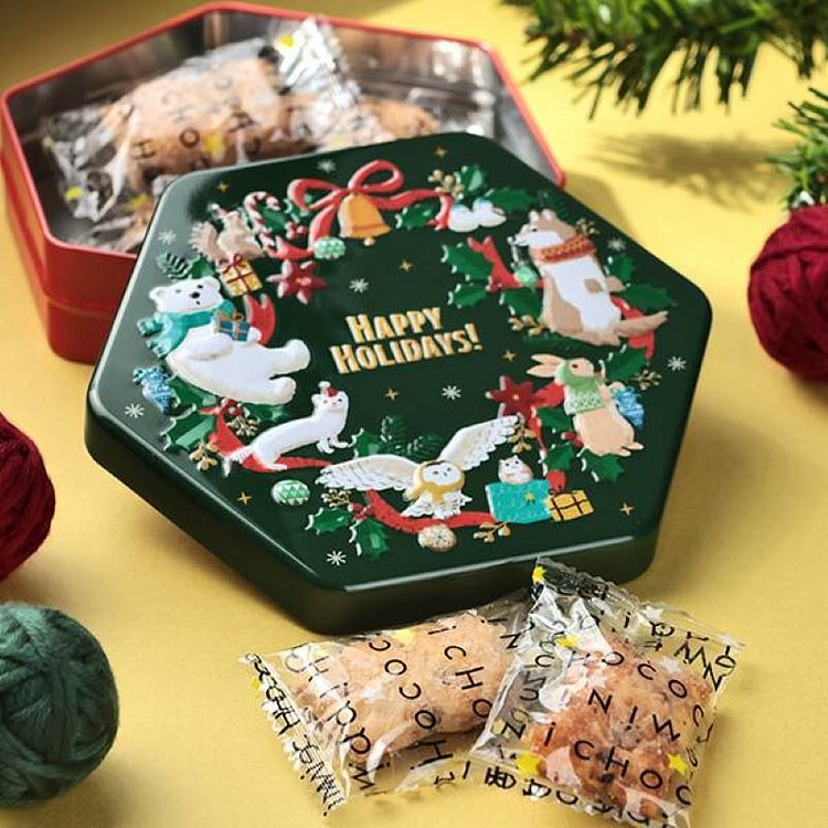 KALDI Original Christmas Tin (Chocolate Chip Pie) 1 box
