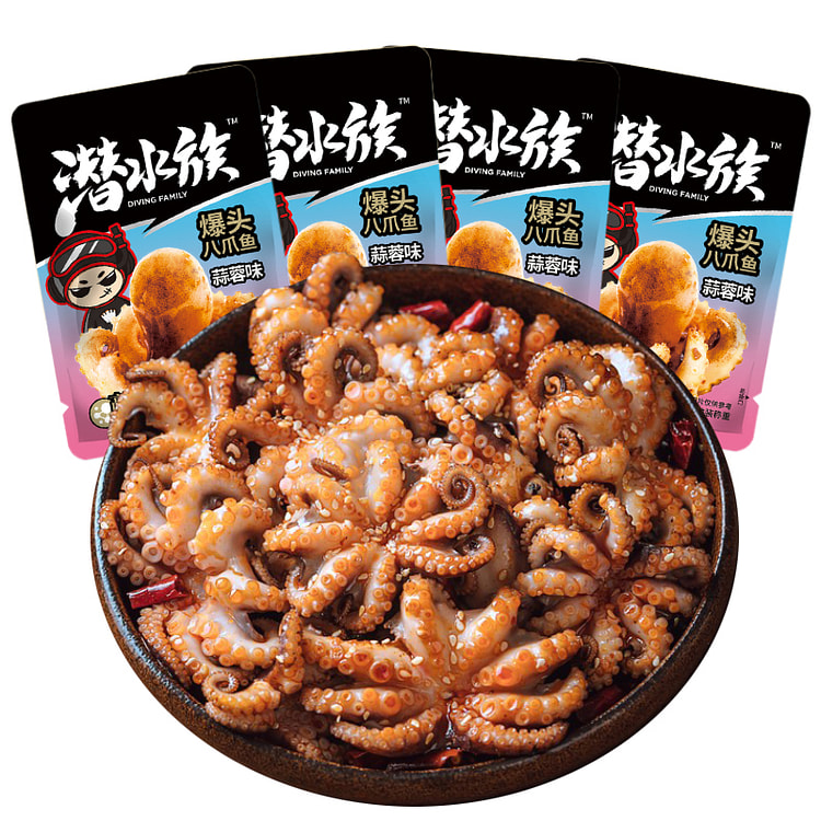 潜水族爆头八爪鱼海鲜熟食零食蒜蓉味150g*1份