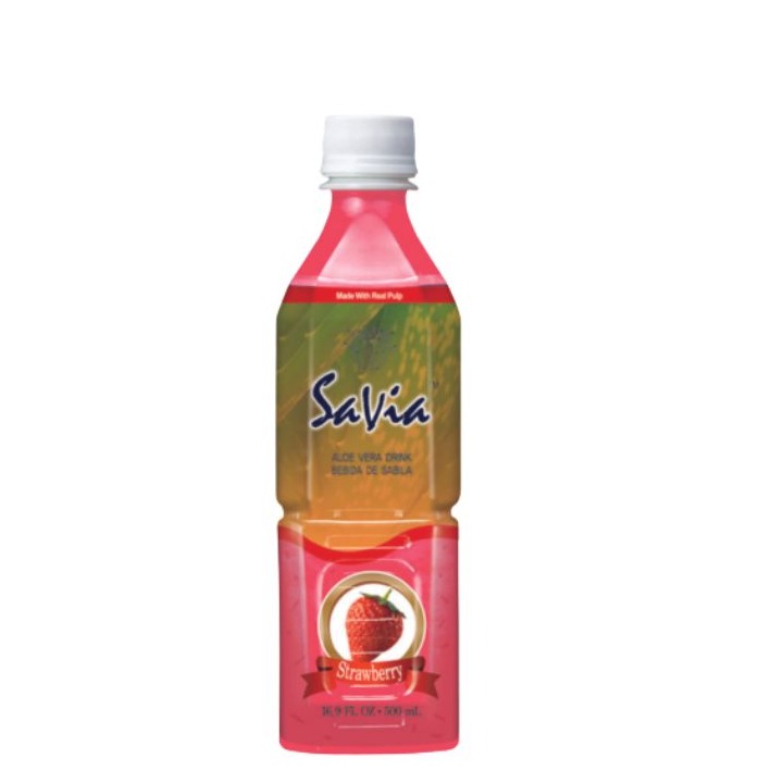 Savia Aloe Vera Drink Strawberry 16.9oz 12 case