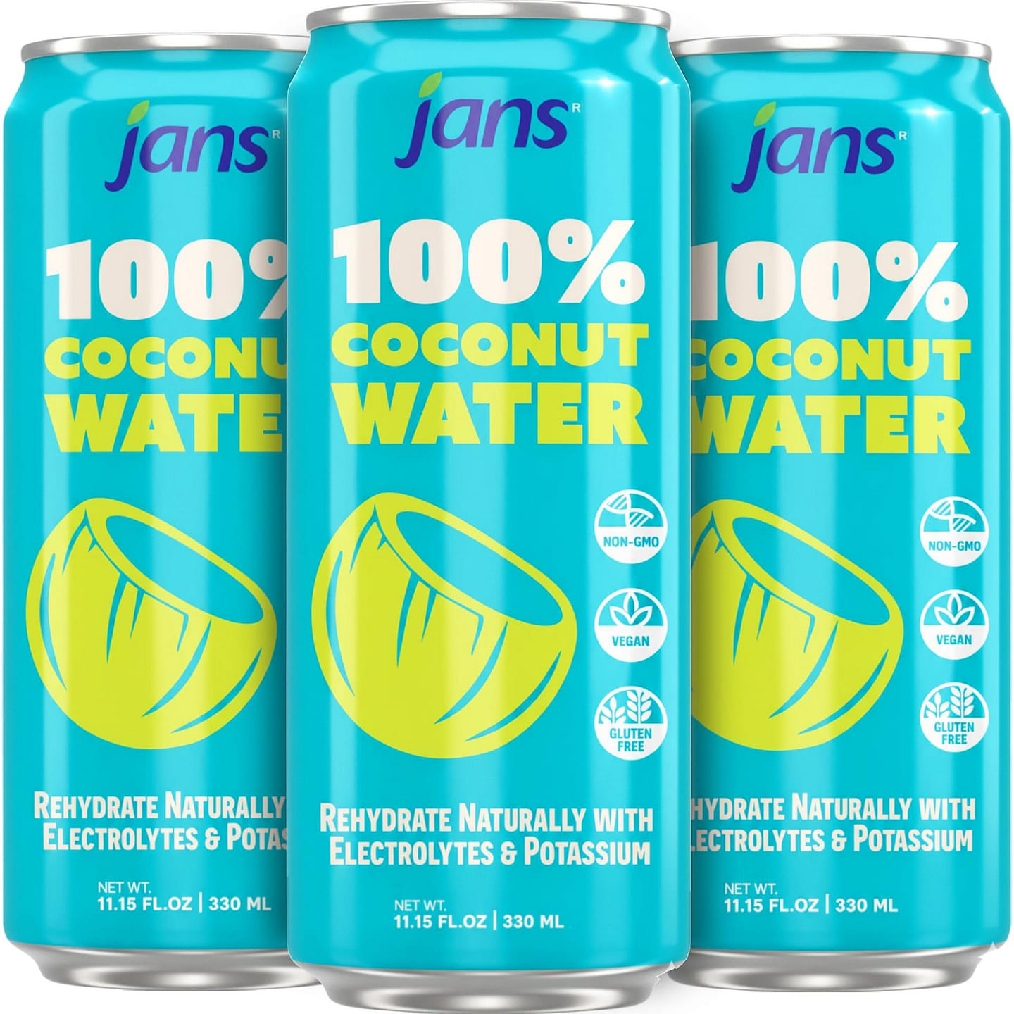 Jans – Coconut Water, 11.15oz, Pack of 12 11.15 fl.oz*12 pack